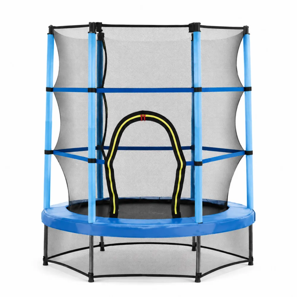 Trampoline enfant avec filet de sécurité acier et PVC Bleu-Simplivillaeu