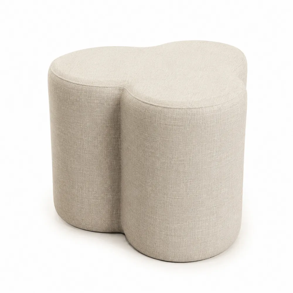 Tambour en tissu beige en forme de trèfle 45 cm-Simplivillaeu