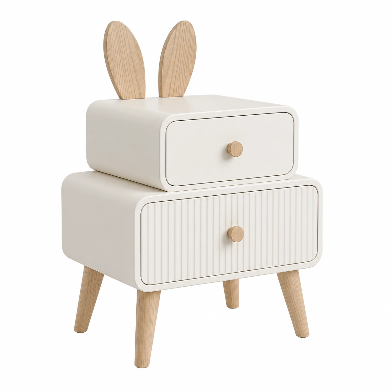 Mesita infantil con 2 cajones estilo nordico blanco y madera-sofarioo