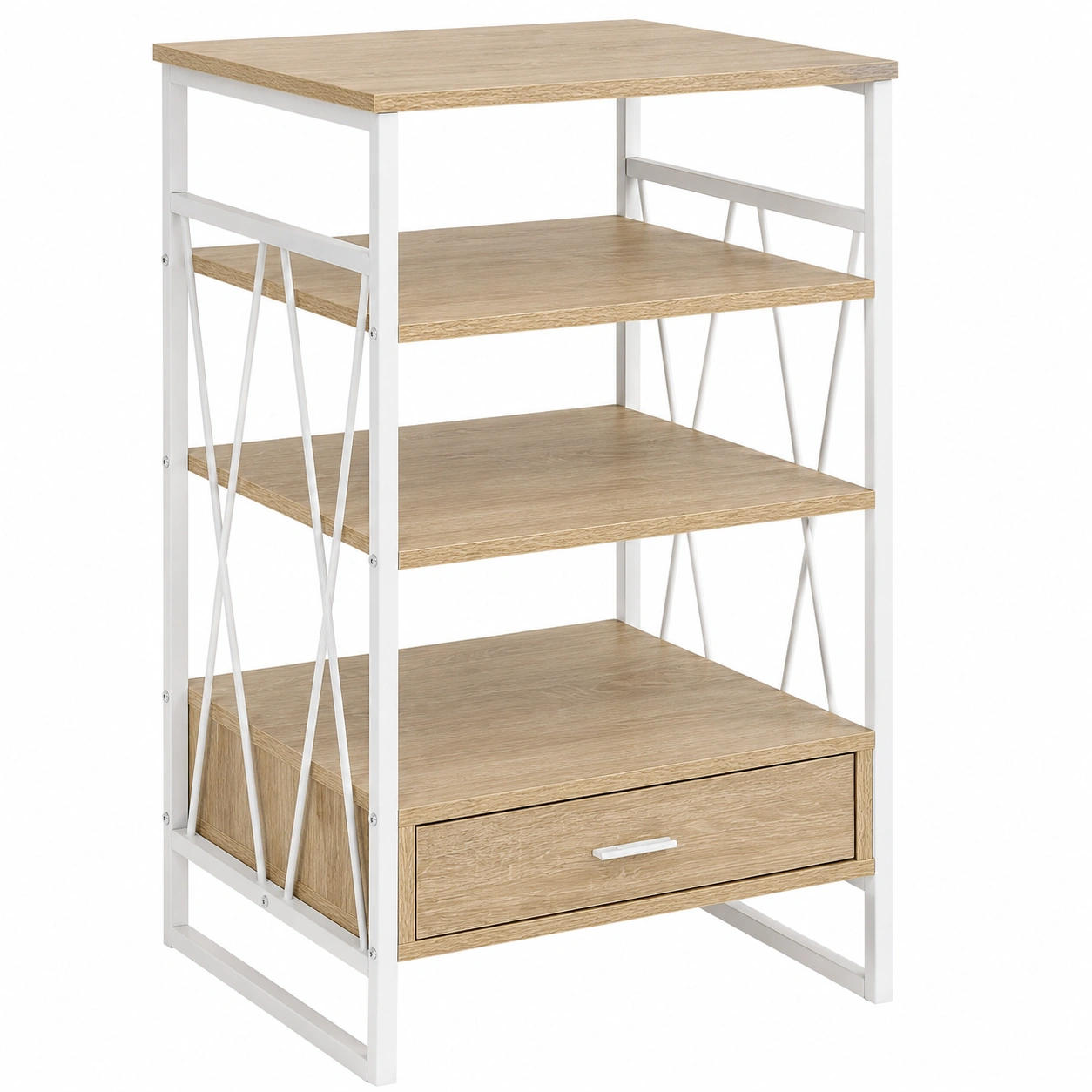 Estanteria multifuncional con cajon y estructura metalica moderna-sofarioo