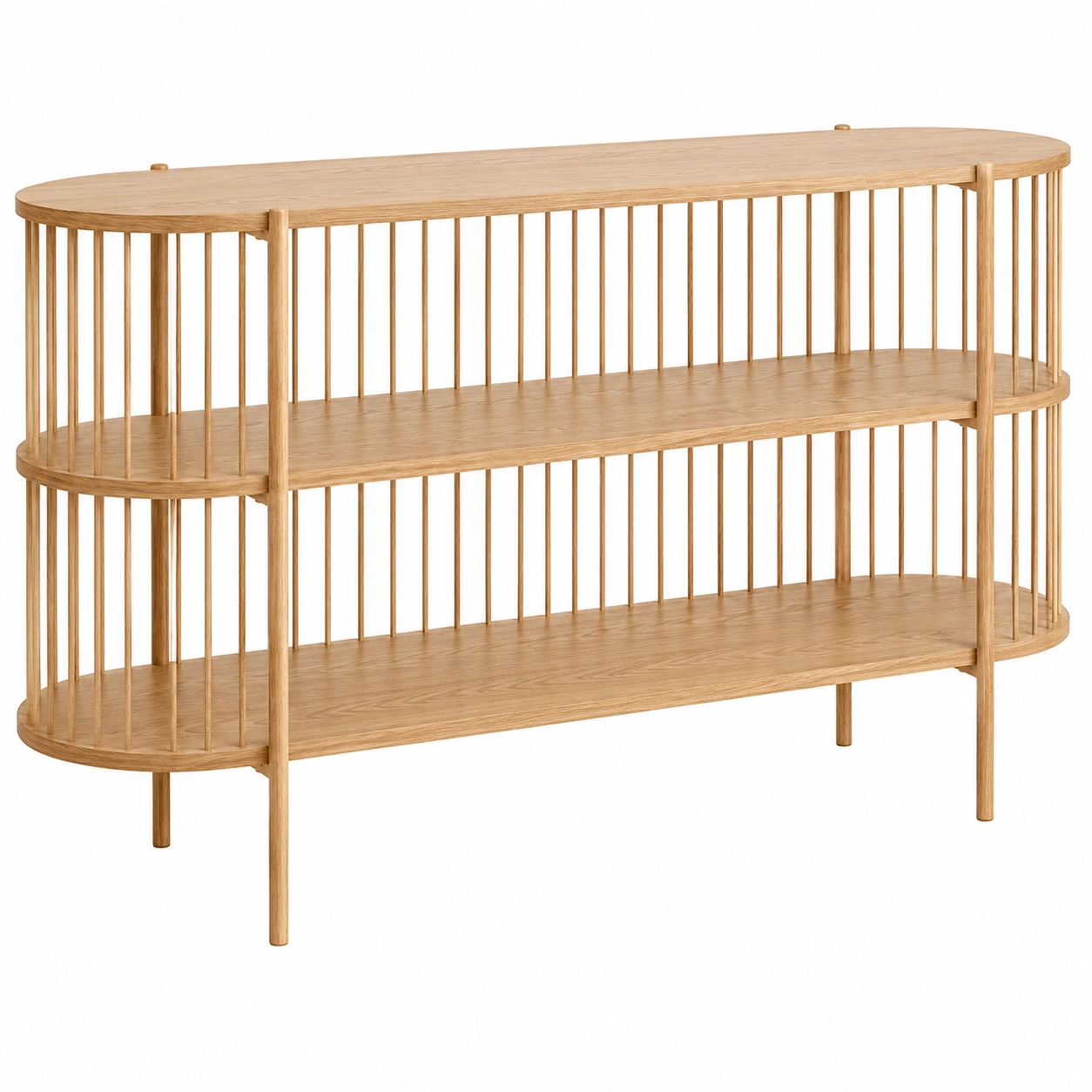 Estanteria ovalada de lujo estilo nordico en madera-sofarioo