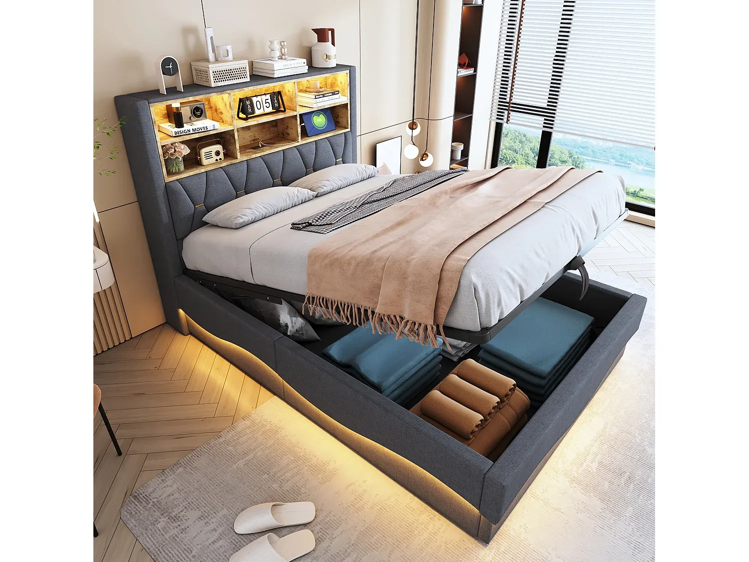 Schlafzimmer,Bereich Bett,Bett mit Bettkasten-My Shop