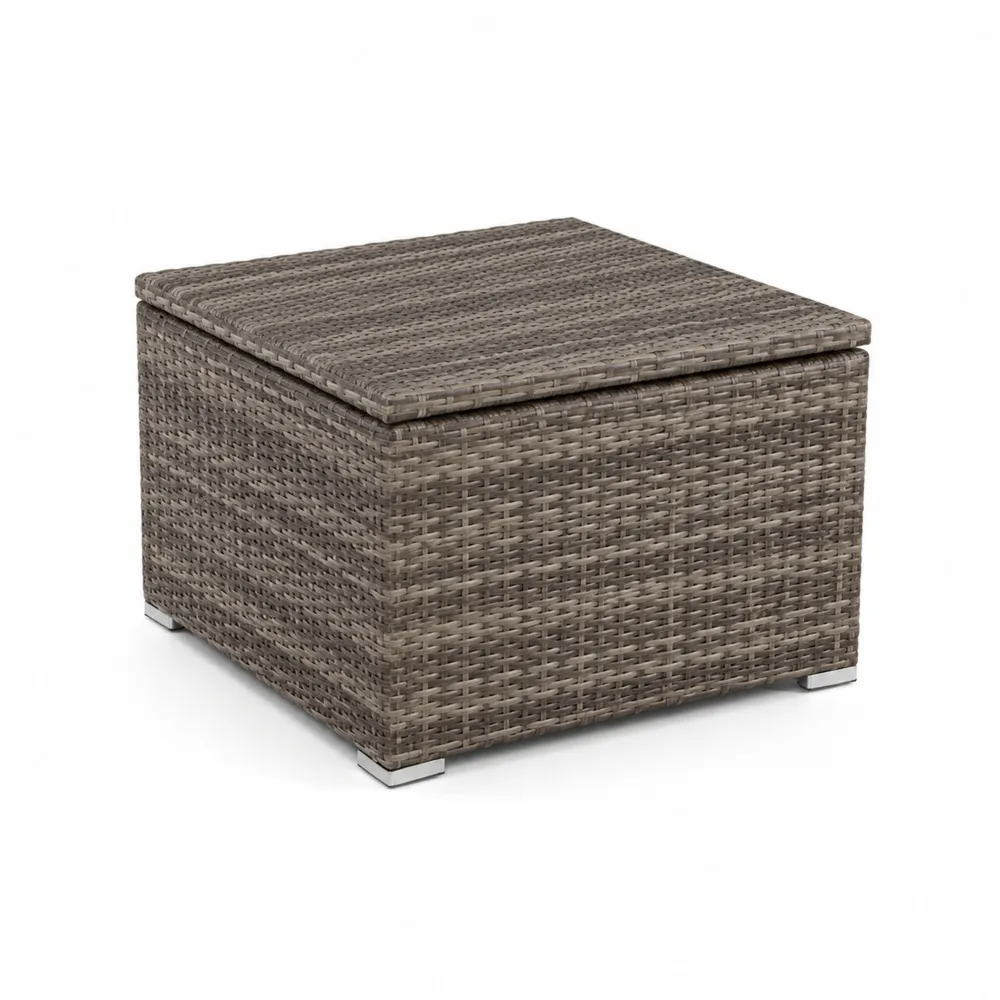 Table basse carrée en rotin marron 60x60x40 cm