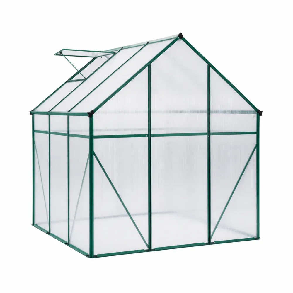 Serre de jardin en polycarbonate 190x185x195 cm avec structure en aluminium Vert
