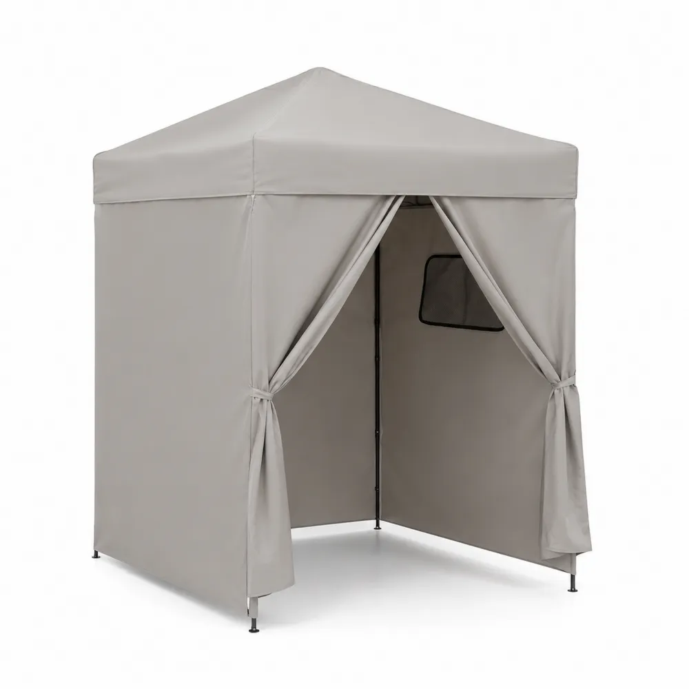 Tente carrée extérieure en polyester et acier Gris