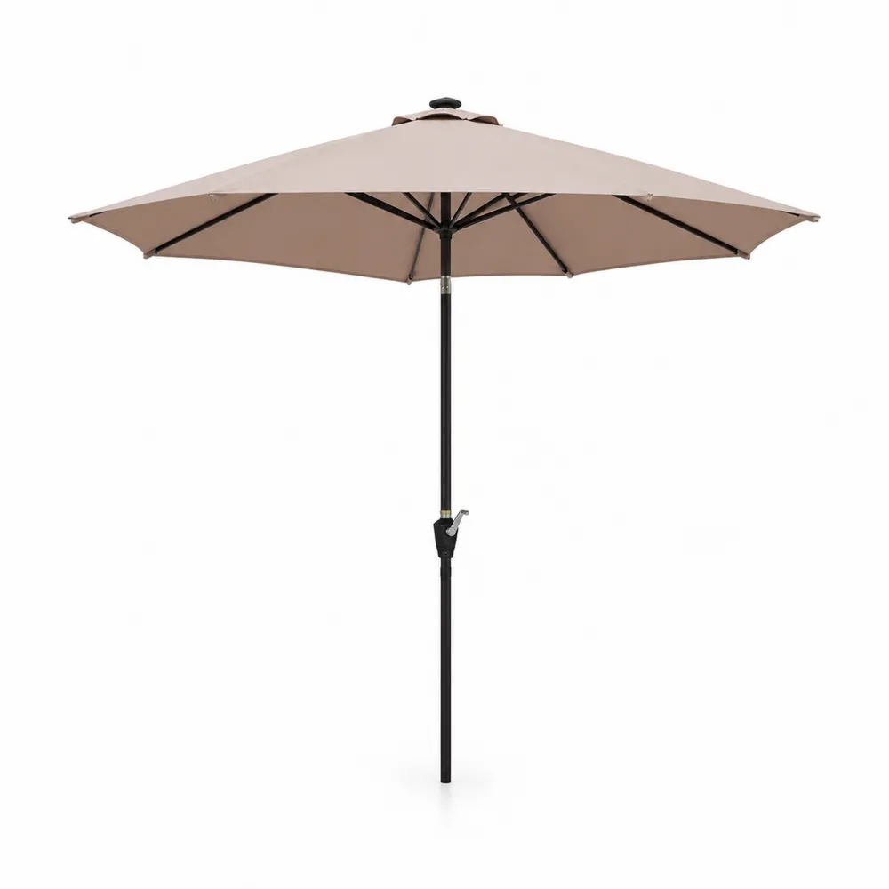 Parasol rond en polyester avec mât en acier