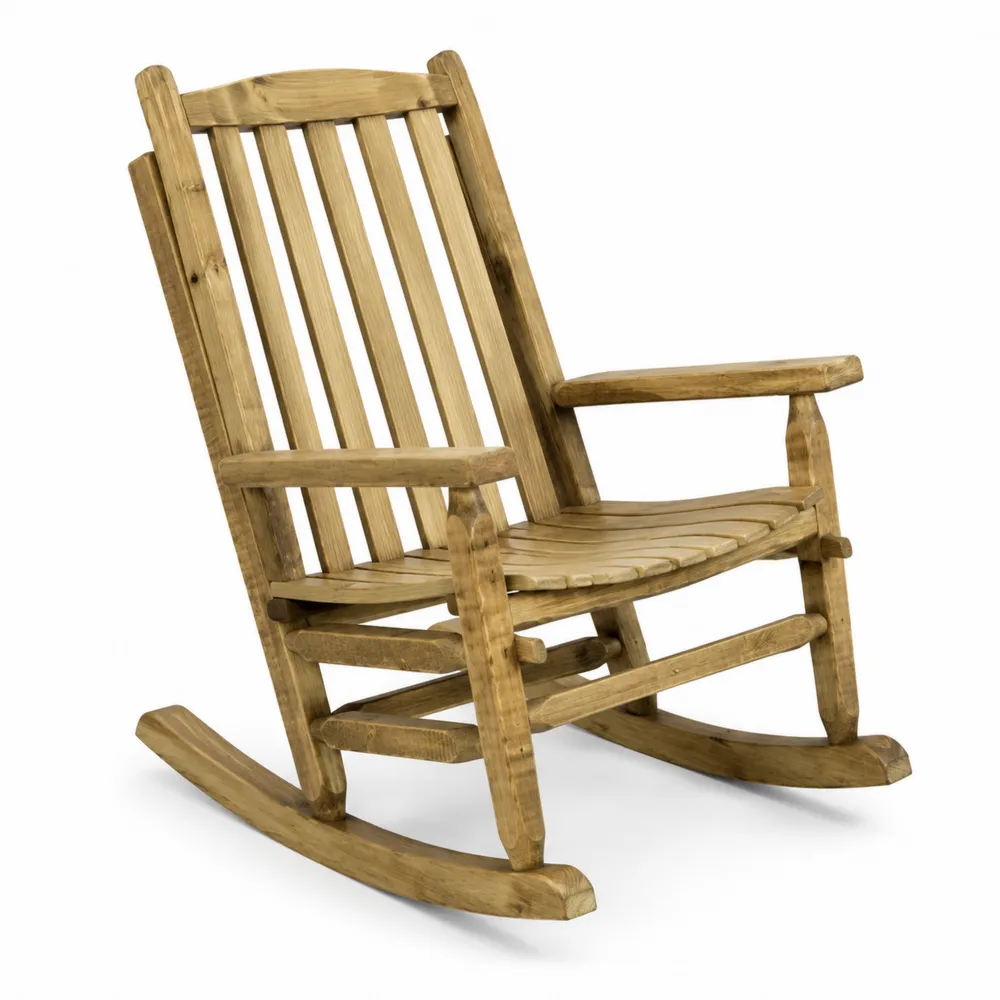 Chaise à bascule en bois de pin