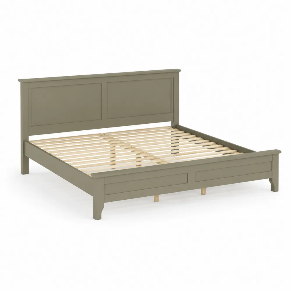 Lit en bois gris 200x160 cm