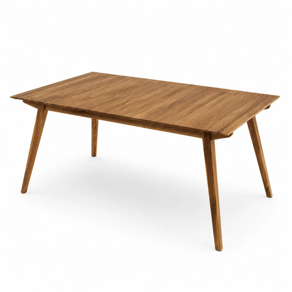 Table rectangulaire en bois d'acacia 180x90x75 cm