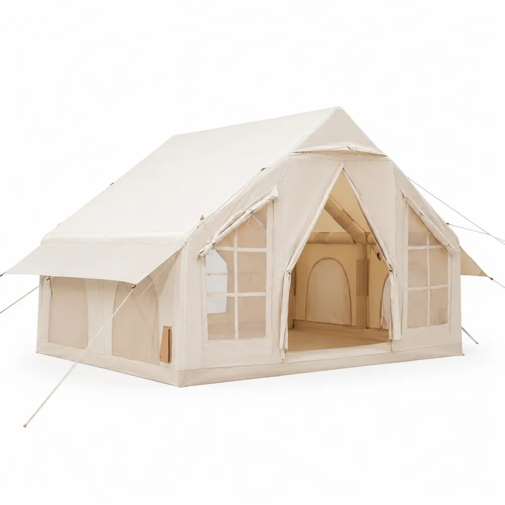 Tente de Camping en Coton avec Cadre en Aluminium 4x3x2.5m