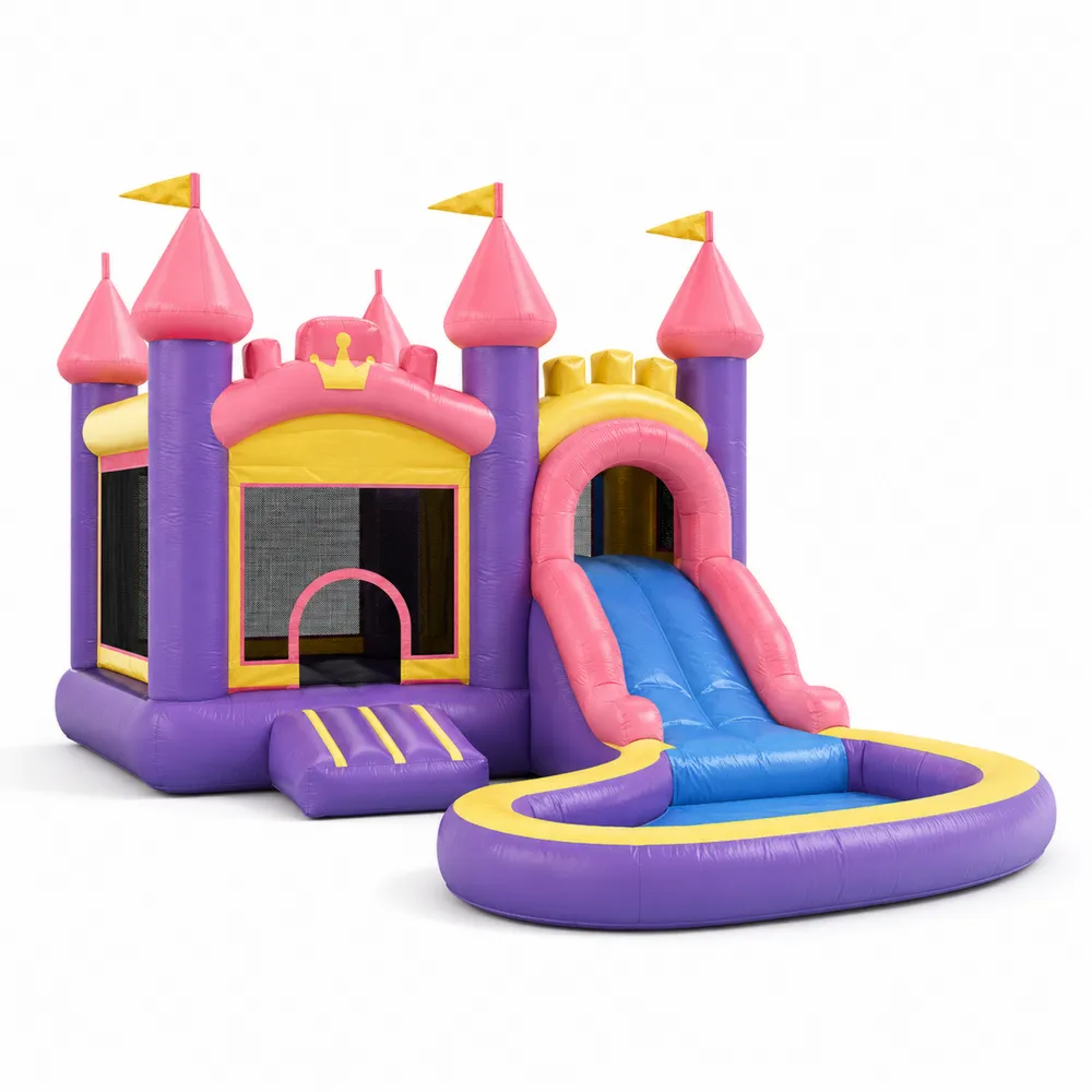 Château Gonflable en PVC avec Toboggan et Piscine