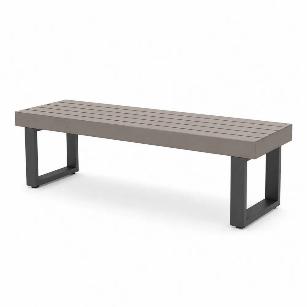 Banc en bois composite et acier Gris