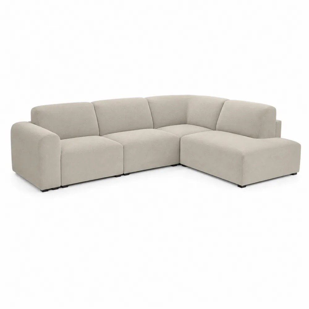 Canapé d'angle en tissu Beige