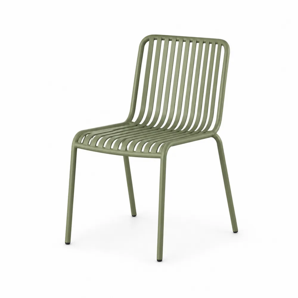 Chaise de jardin en métal vert 84x56x57 cm