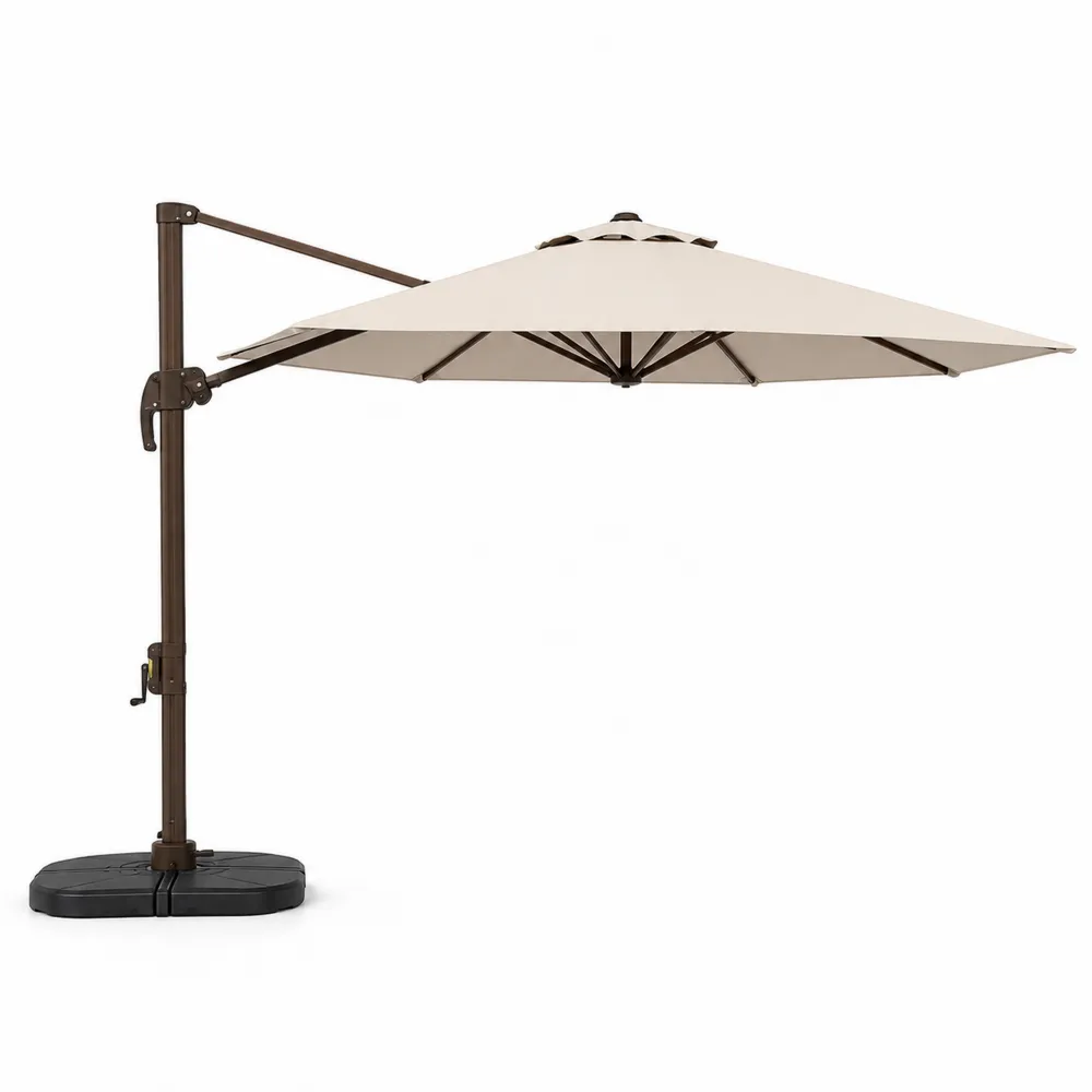 Parasol déporté 300 cm aluminium Beige/Marron