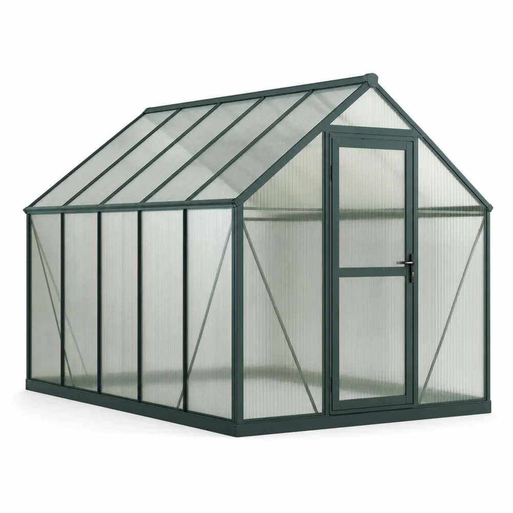 Serre de jardin en polycarbonate avec cadre en aluminium Vert 250x190x195cm