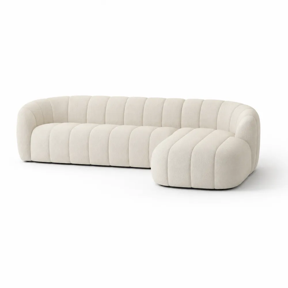 Canapé d'angle en tissu blanc