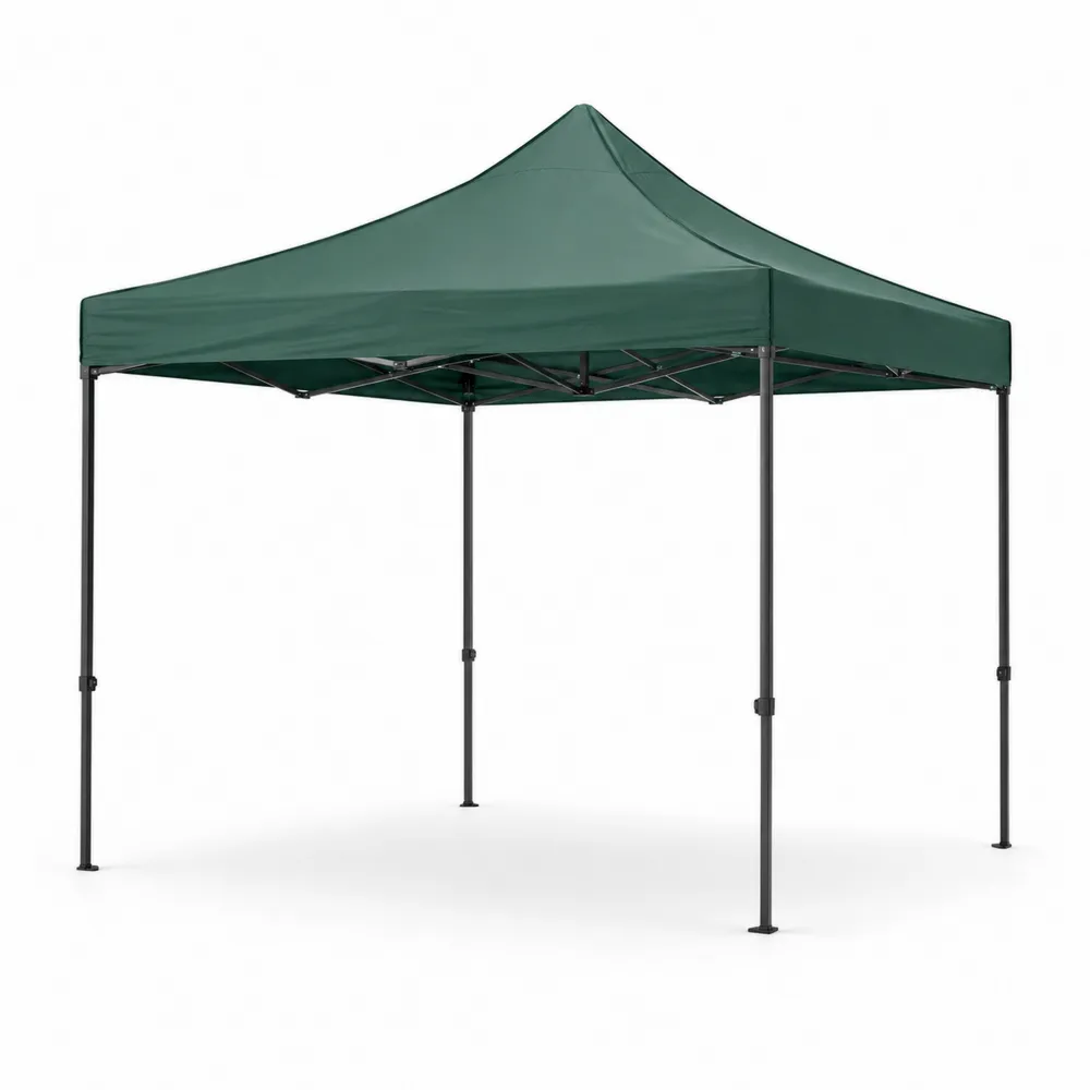 Tente pliante extérieure 3x3m en polyester et cadre en métal Vert