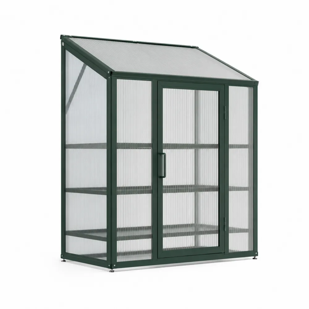 Serre en aluminium et polycarbonate vert 195x125x60 cm