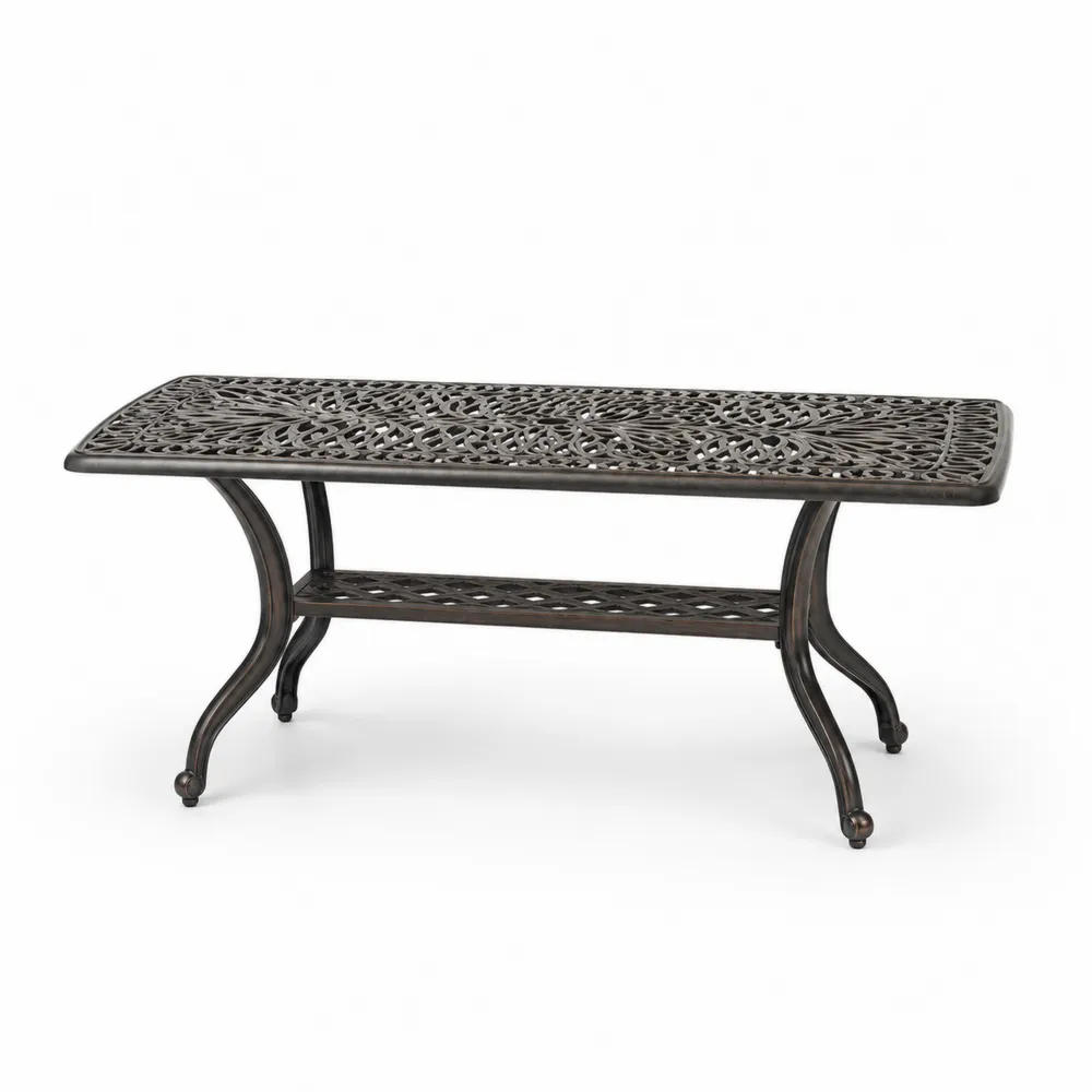 Table de jardin en aluminium avec motif ajouré 180 cm