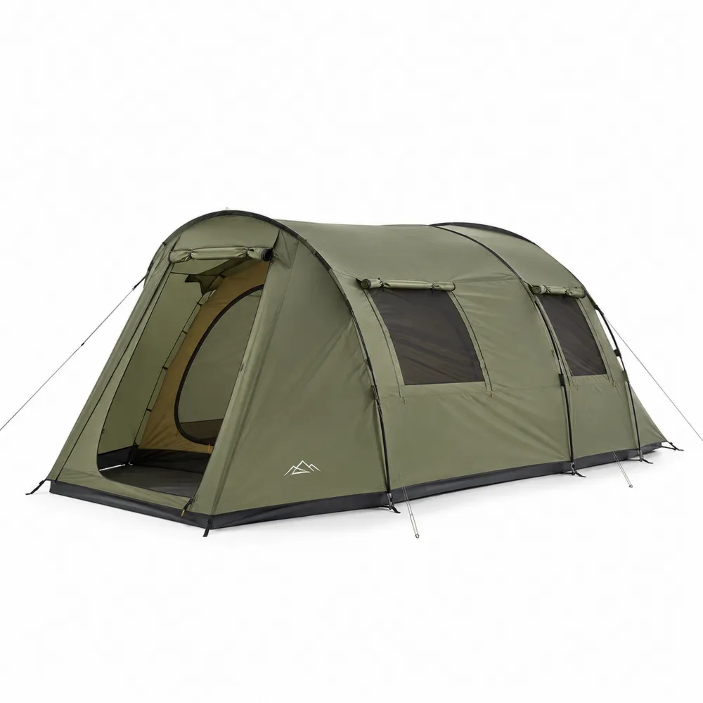Tente tunnel 4 personnes en polyester Vert Kaki