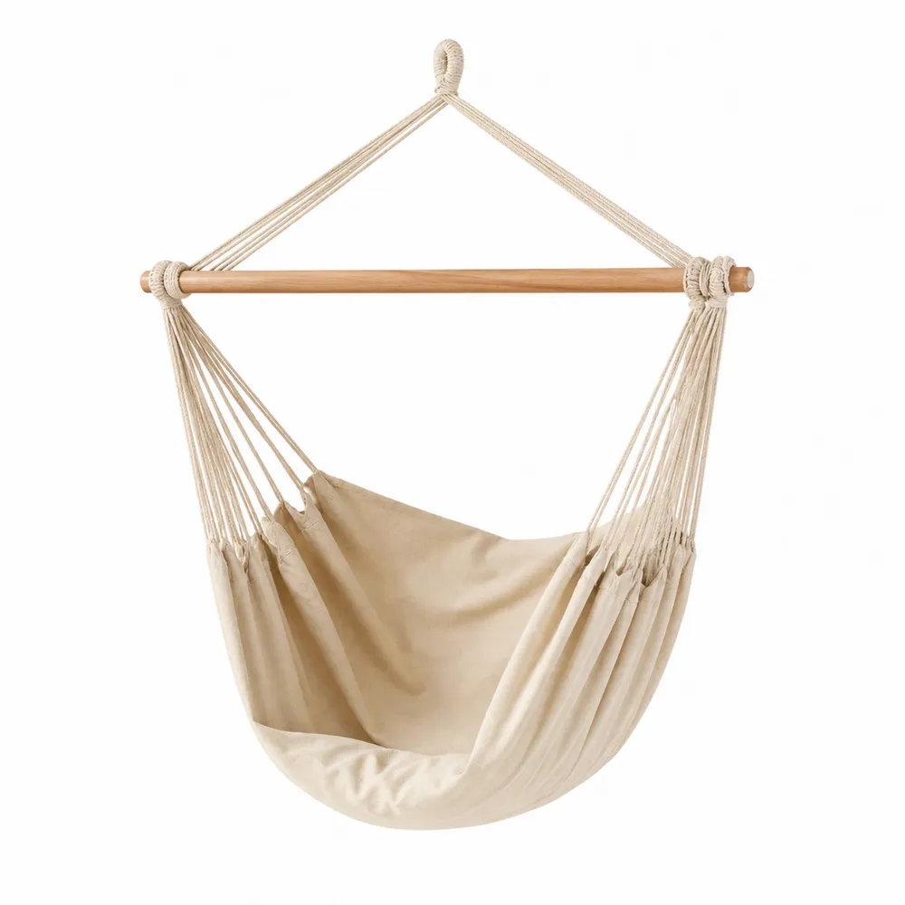 Chaise Hamac en Coton avec Barre en Bois
