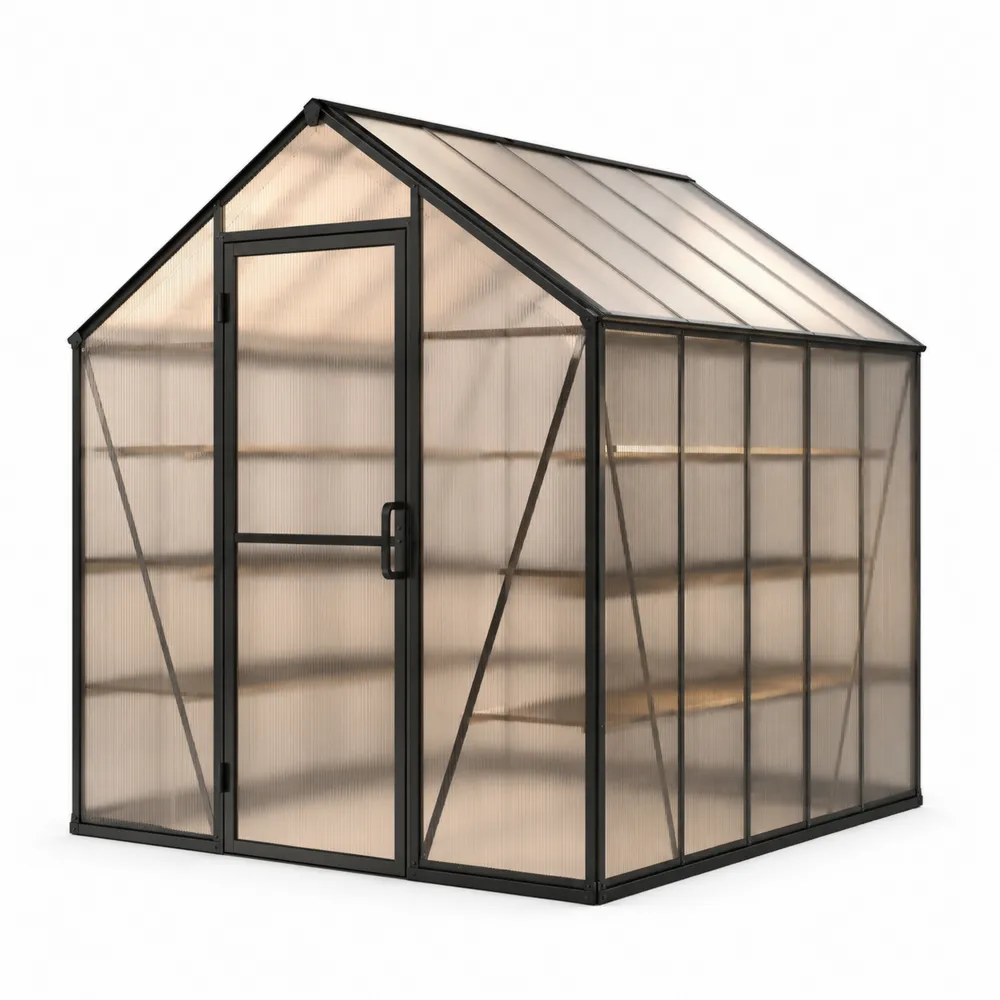 Serre de Jardin en Aluminium et Polycarbonate Noir 250x190x195 cm