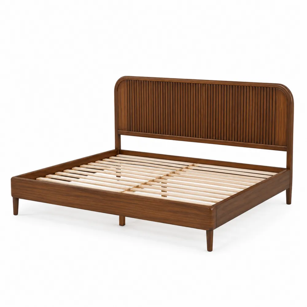 Lit en bois massif noyer 200x160 cm