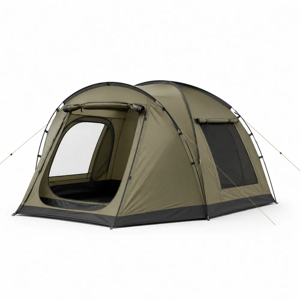 Tente de camping en polyester avec cadre en fibre de verre pour 4 personnes