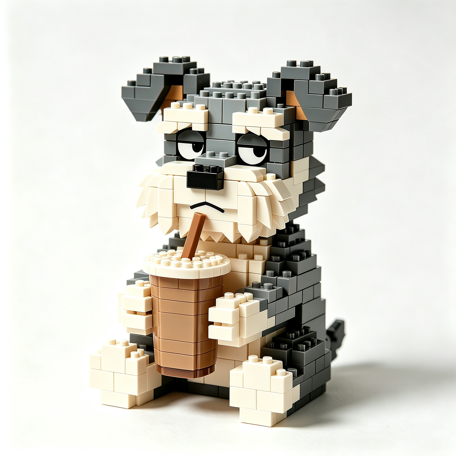 Funny Grumpy Schnauzer Dog Building Kit