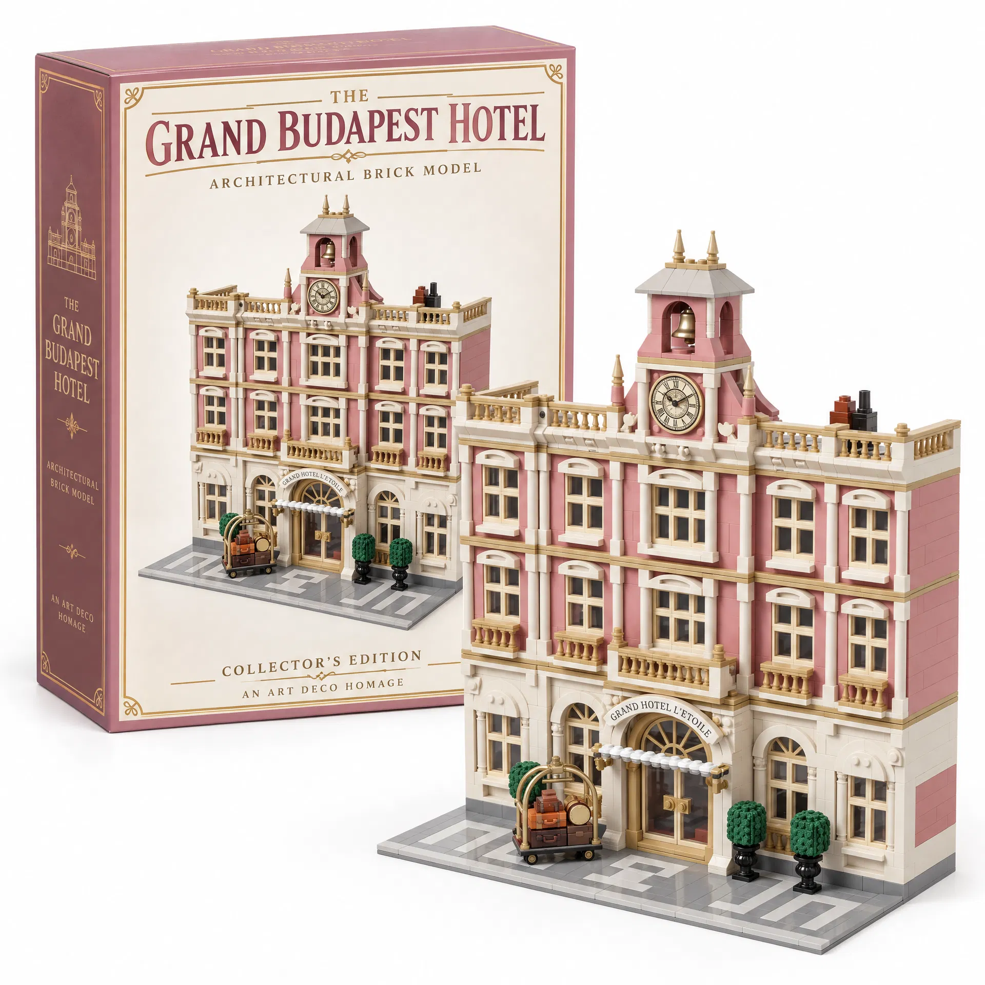 Grand Budapest Style Pink Hotel Building Set
