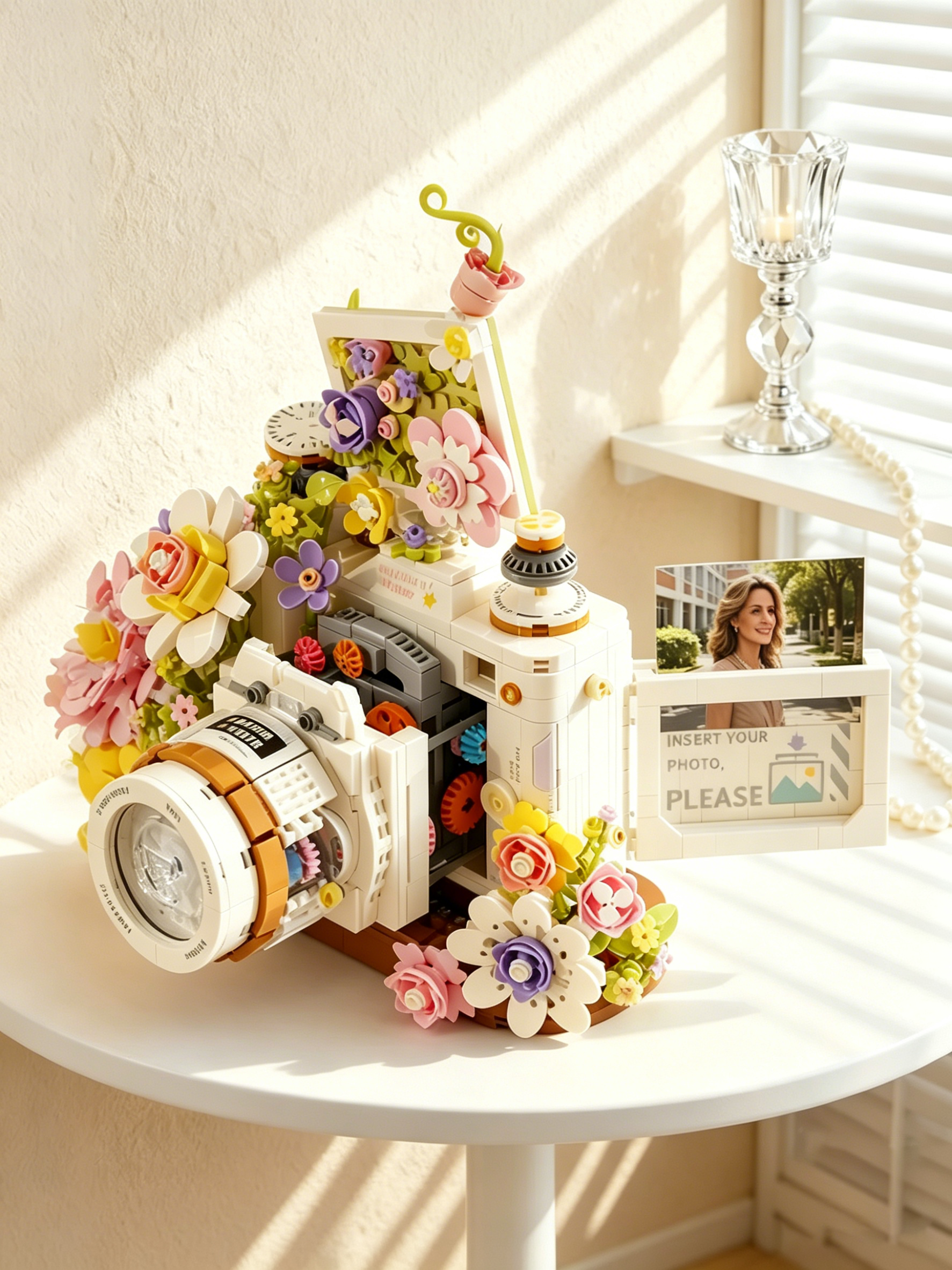 Foldable Retro Flower Camera Building Blocks