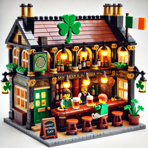 St. Patrick's Day Themed Creative Street View Building Block Toy