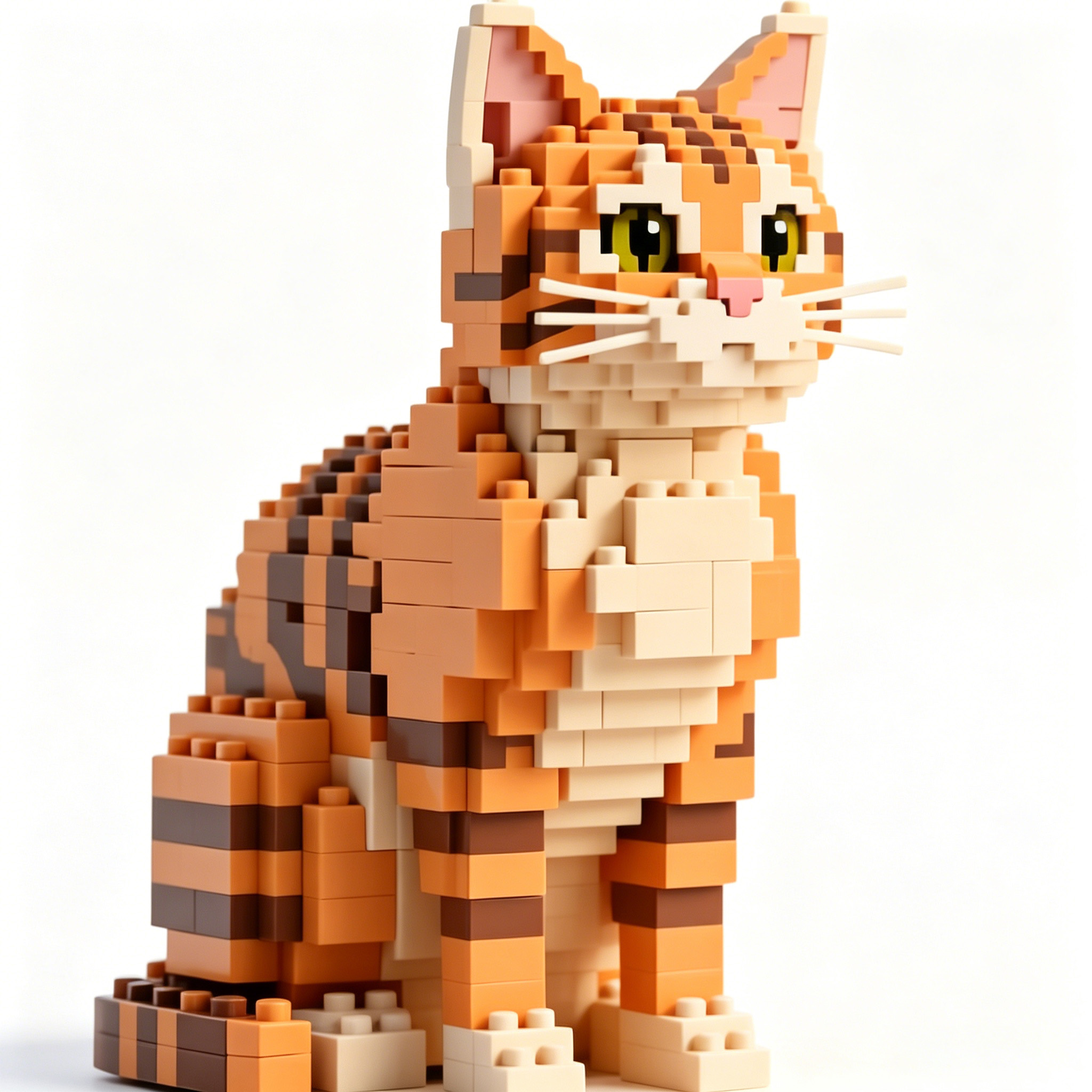 Orange Tabby Building Block Ornament