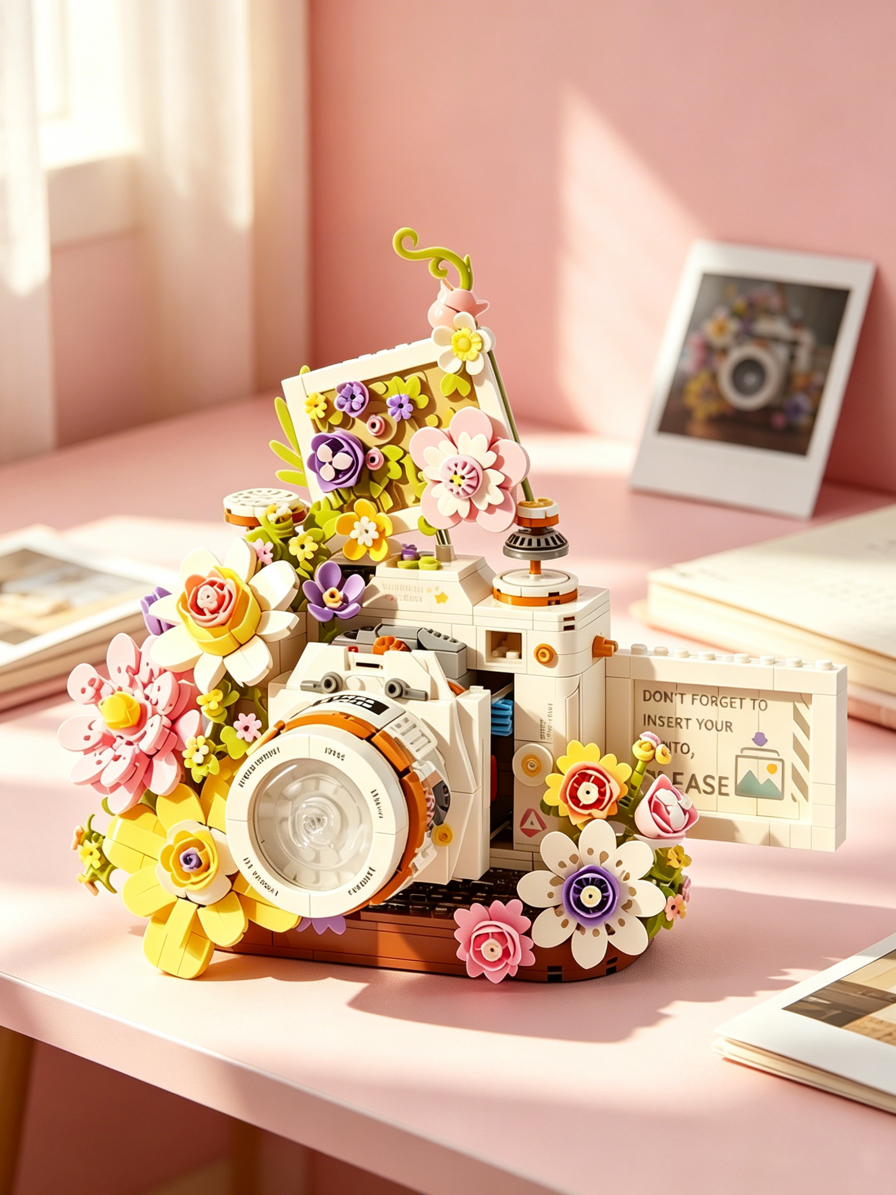 Foldable Retro Flower Camera Building Blocks