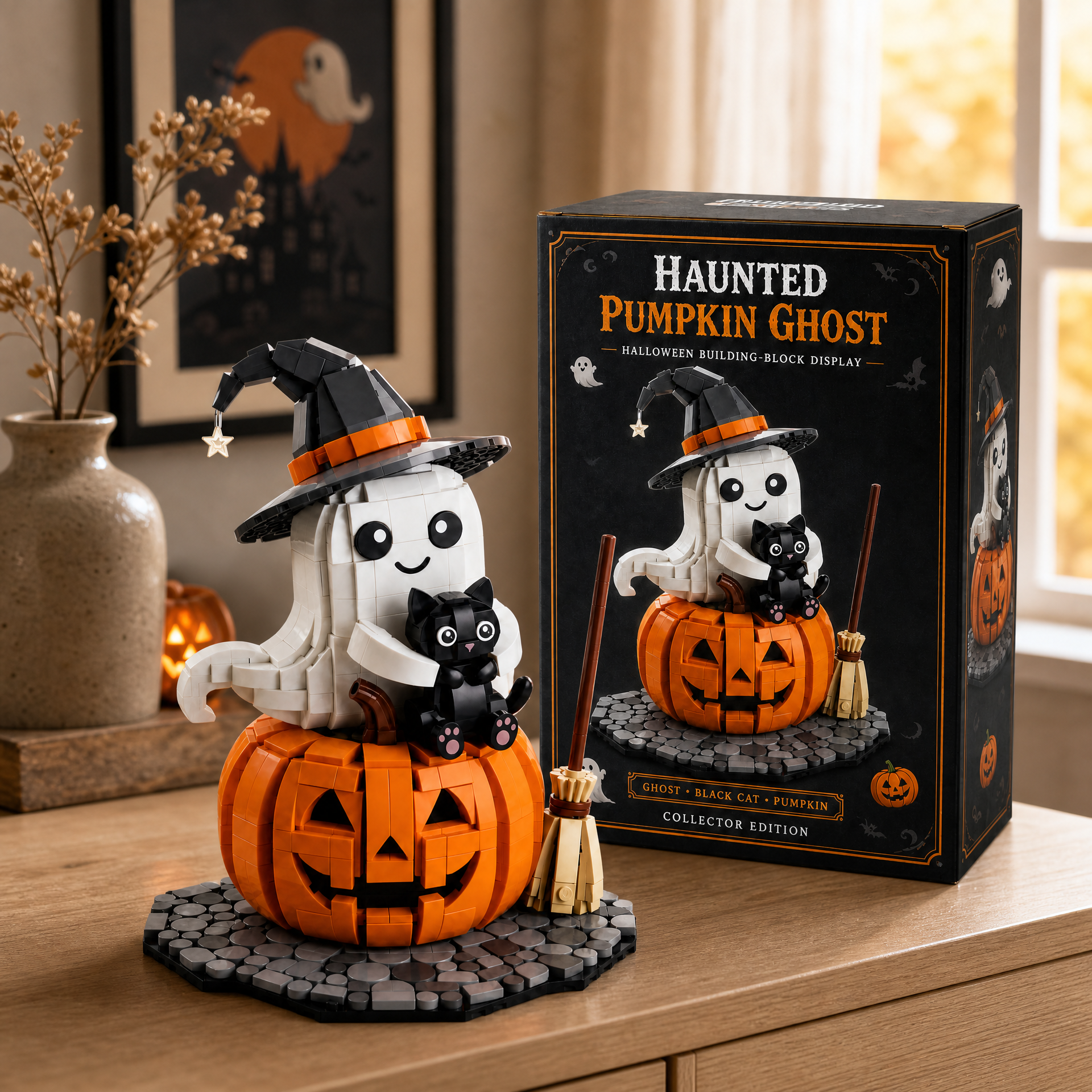 Haunted Pumpkin Ghost Building Set
