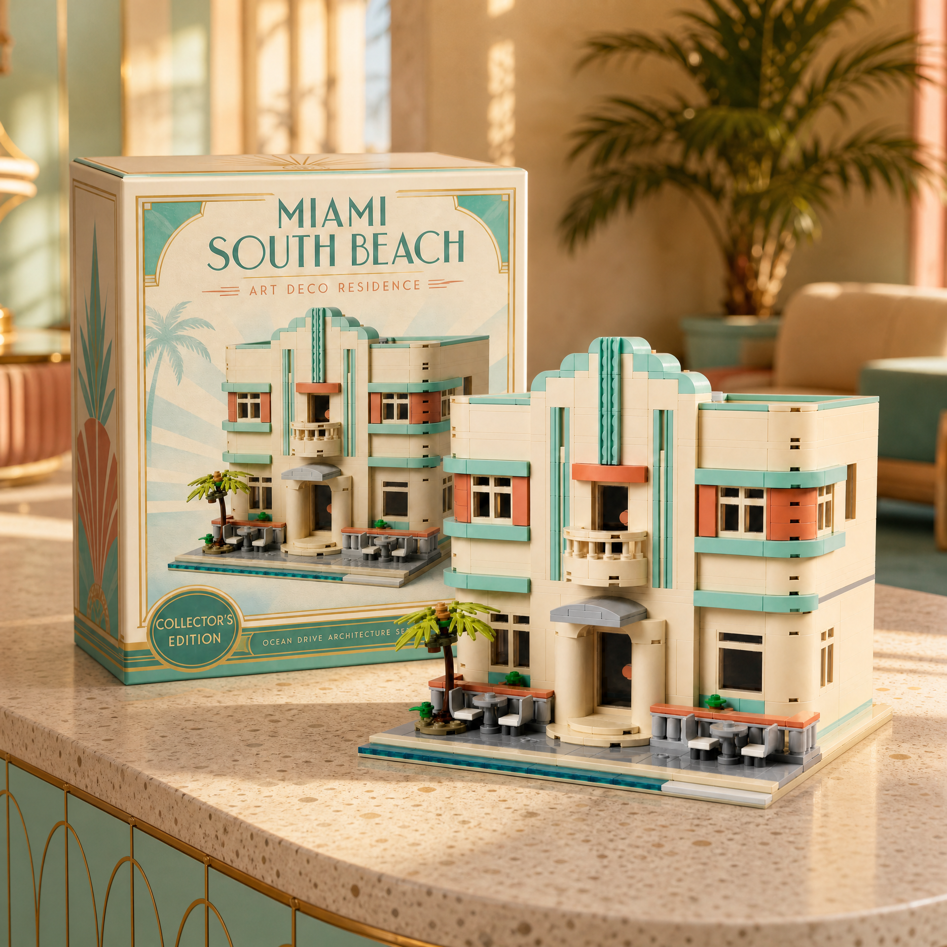 Miami South Beach Art Deco Residence Building Set