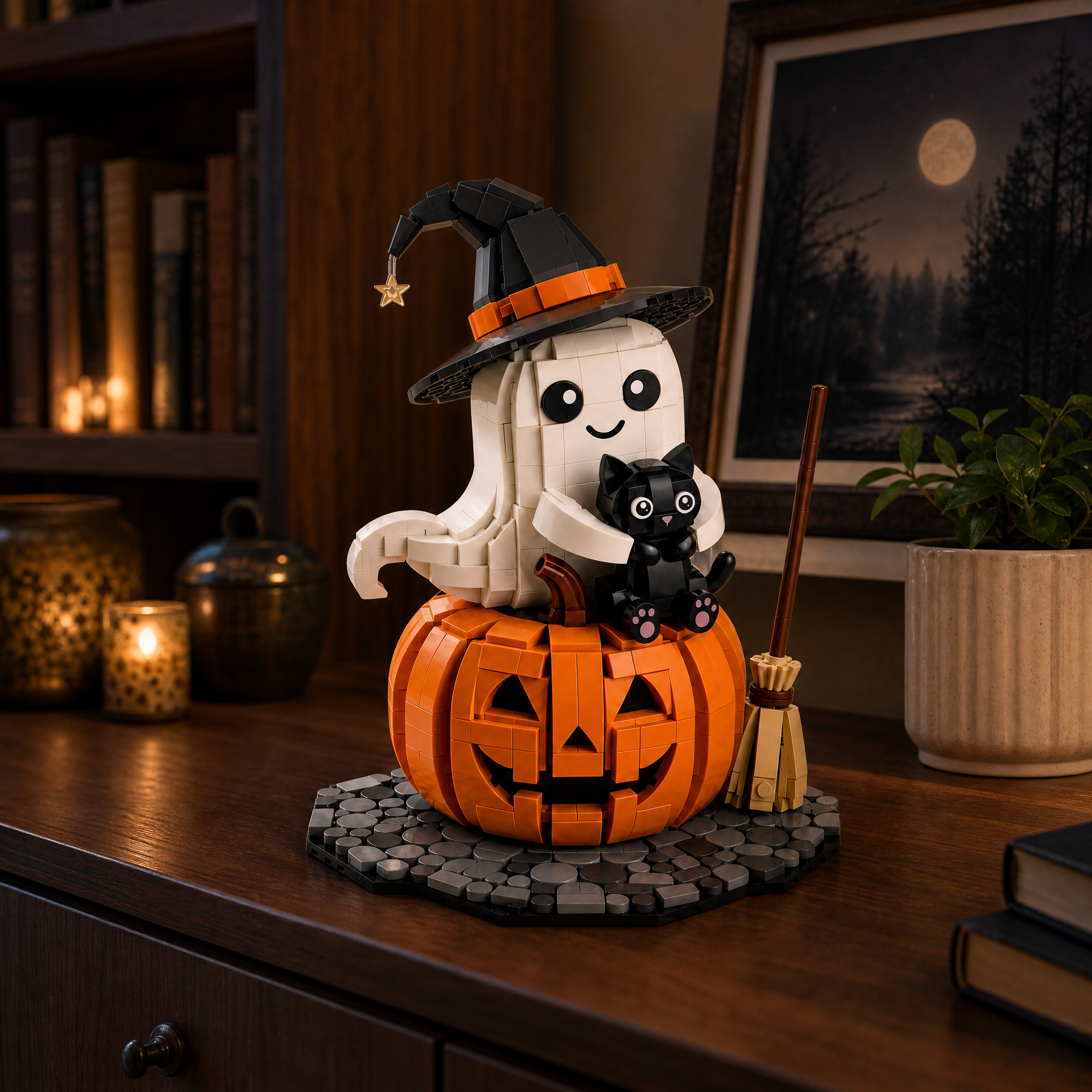 Haunted Pumpkin Ghost Building Set