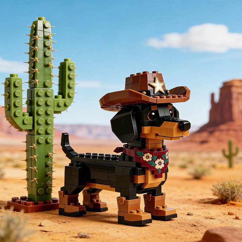Cowboy Dachshund Building Blocks Set-Limited Edition🐶