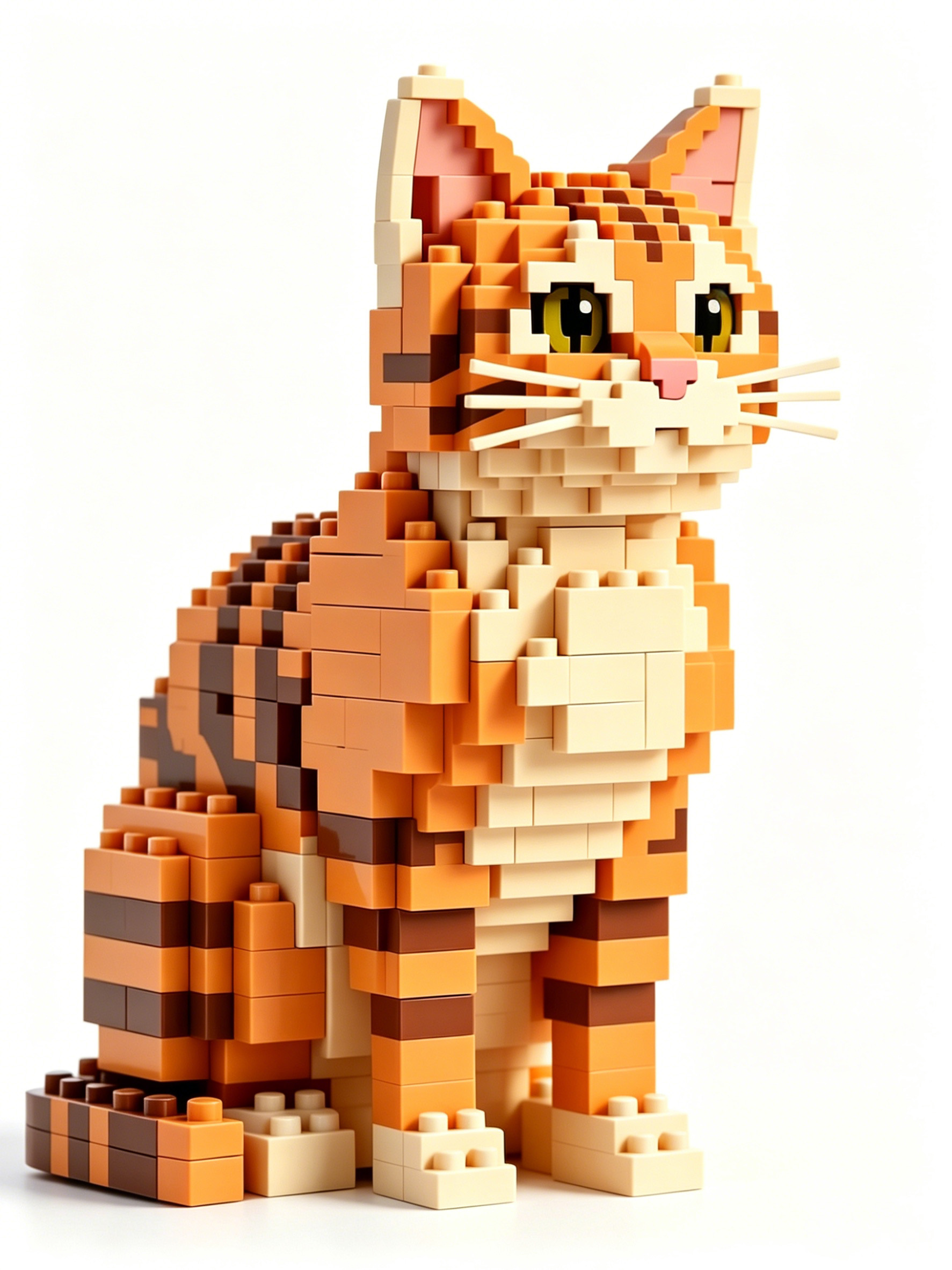 Orange Tabby Building Block Ornament