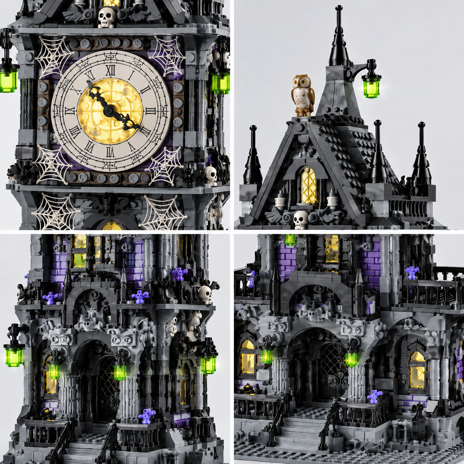 Gothic Owl Clock Tower Building Set