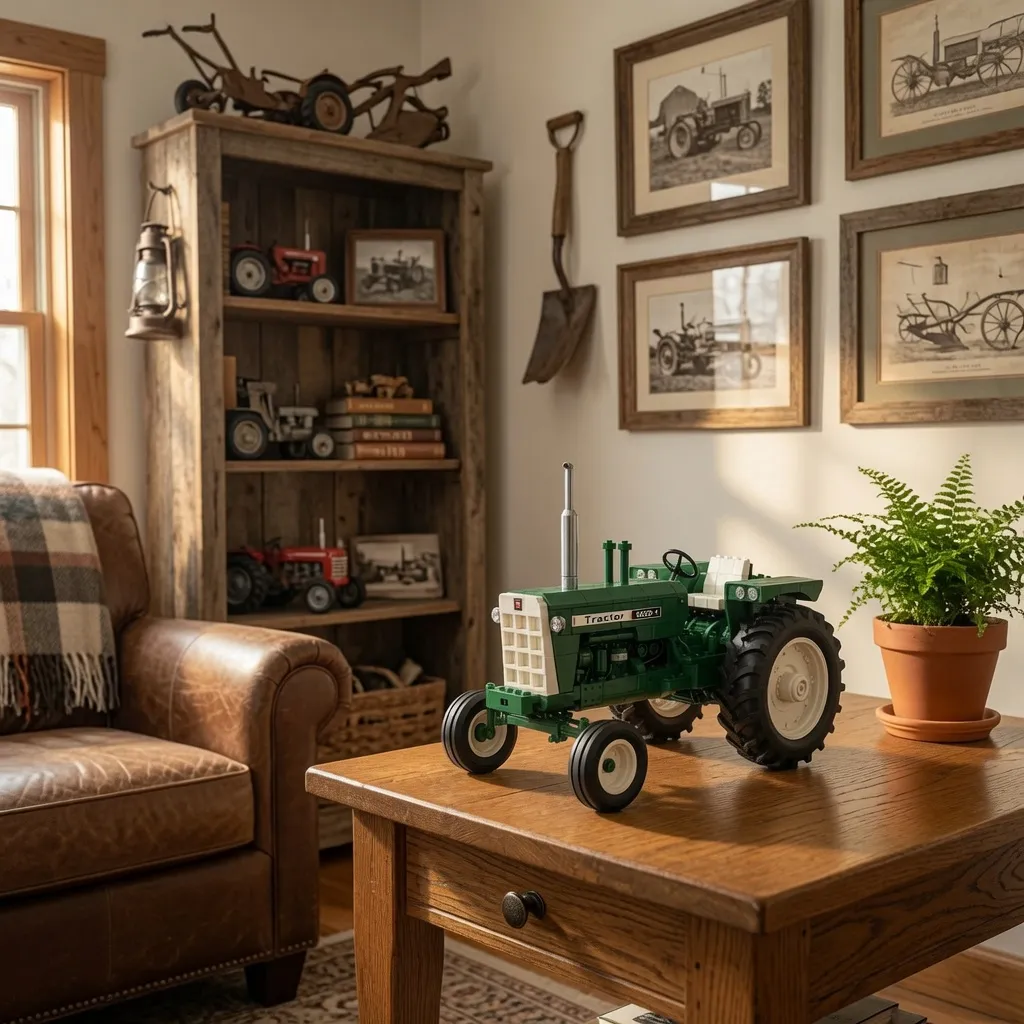 1950 Heritage Series Retro Tractor Building Block Set - Green Field Collector's Edition