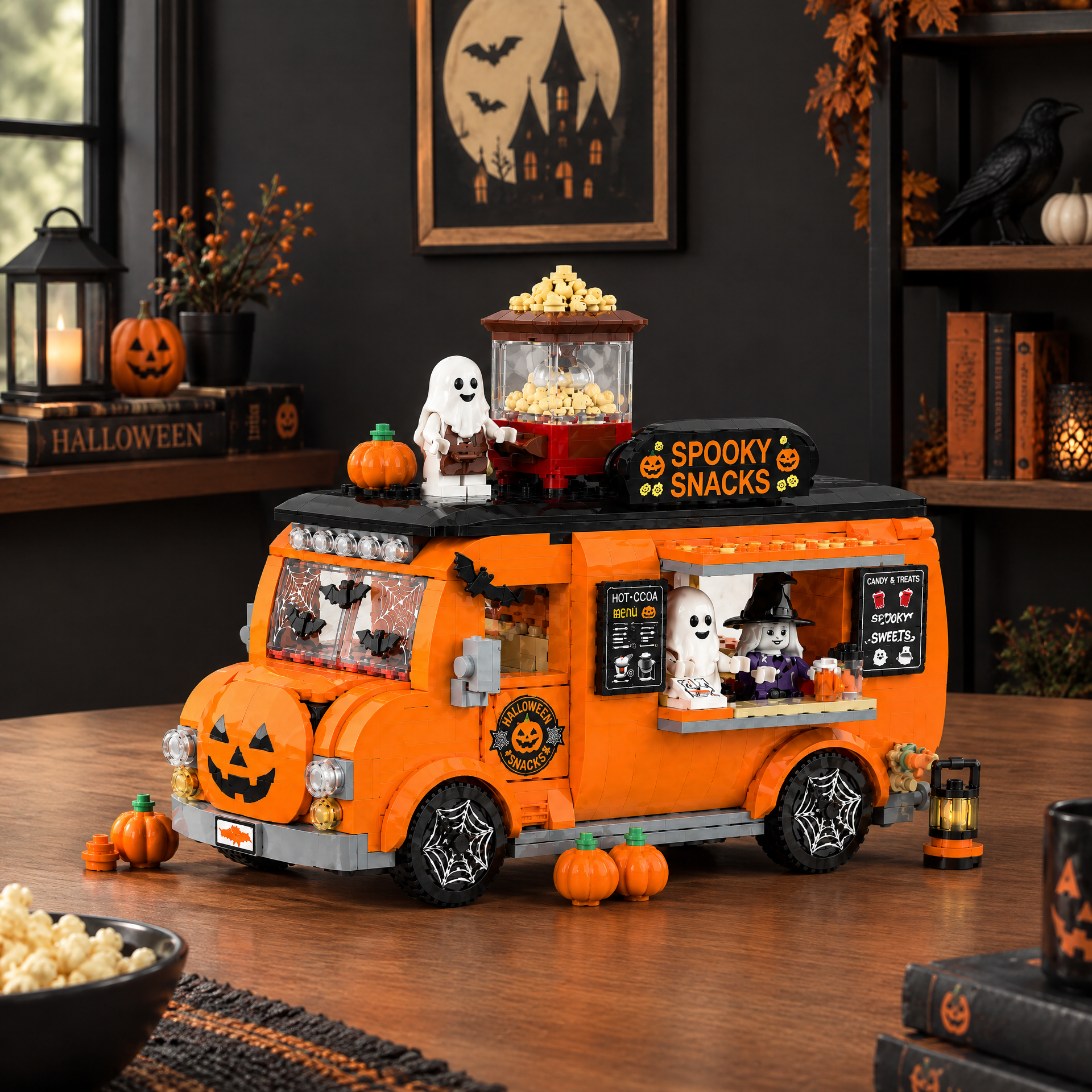 Halloween Mobile Popcorn Truck Building Set