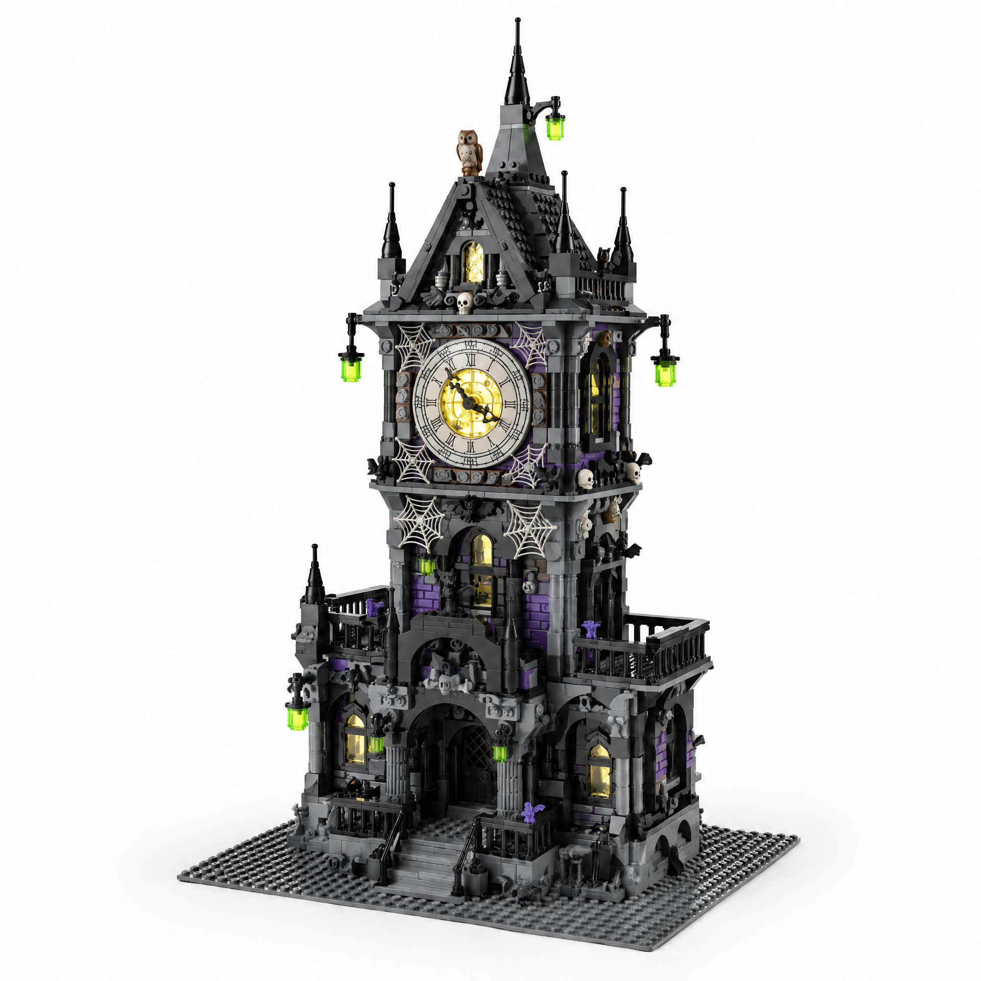 Gothic Owl Clock Tower Building Set