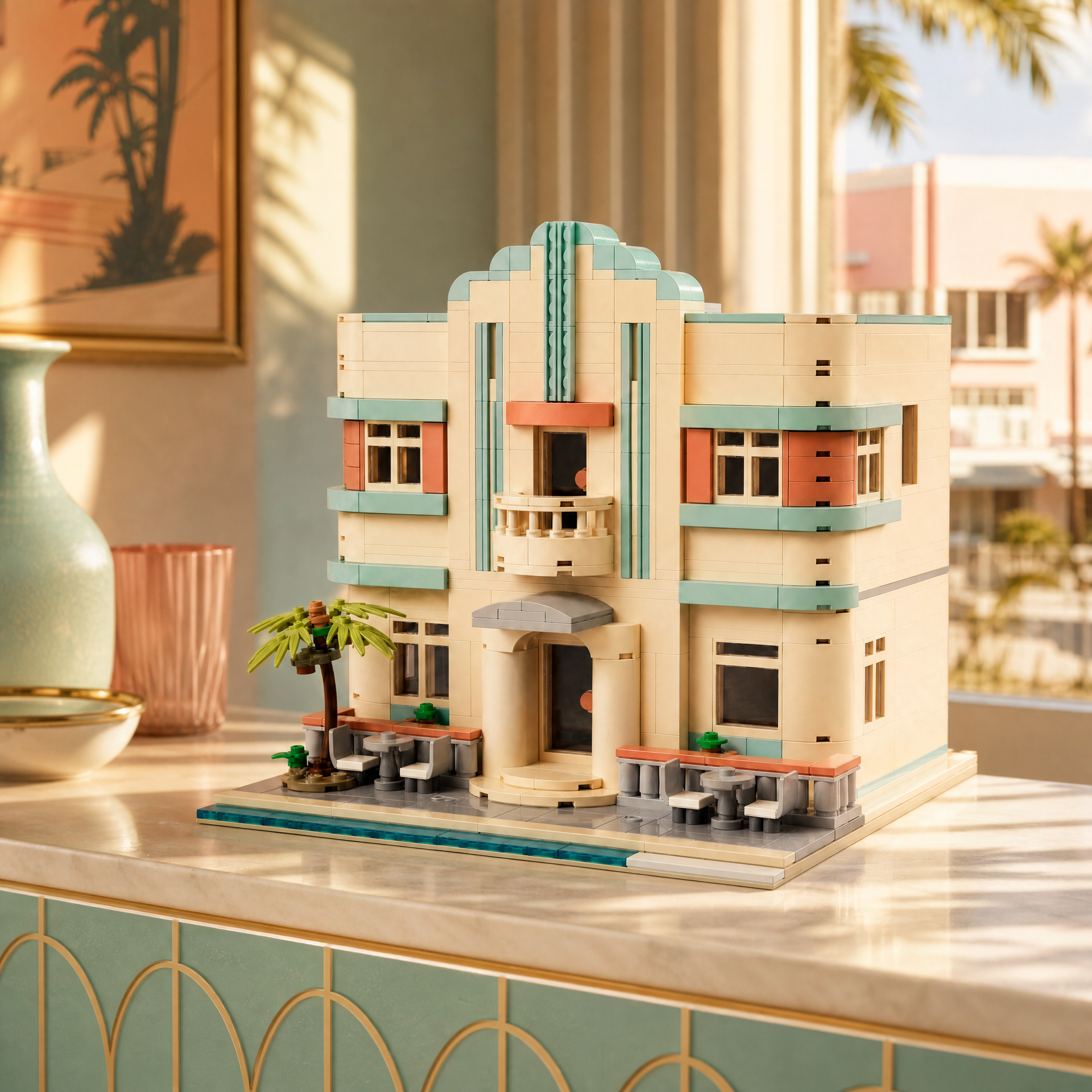 Miami South Beach Art Deco Residence Building Set