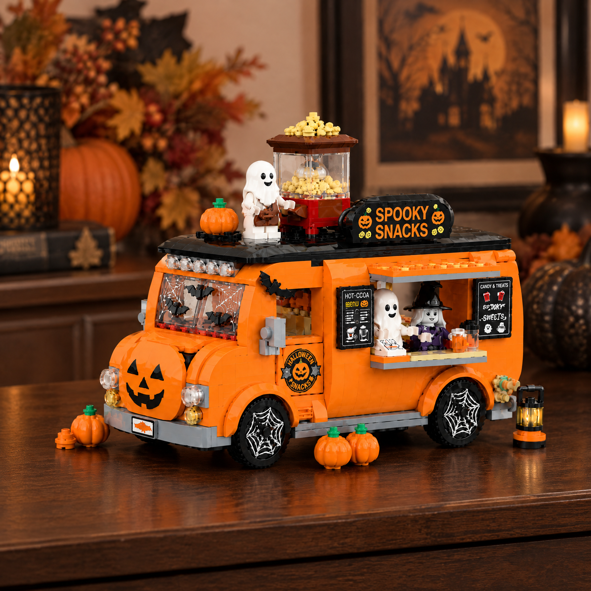 Halloween Mobile Popcorn Truck Building Set