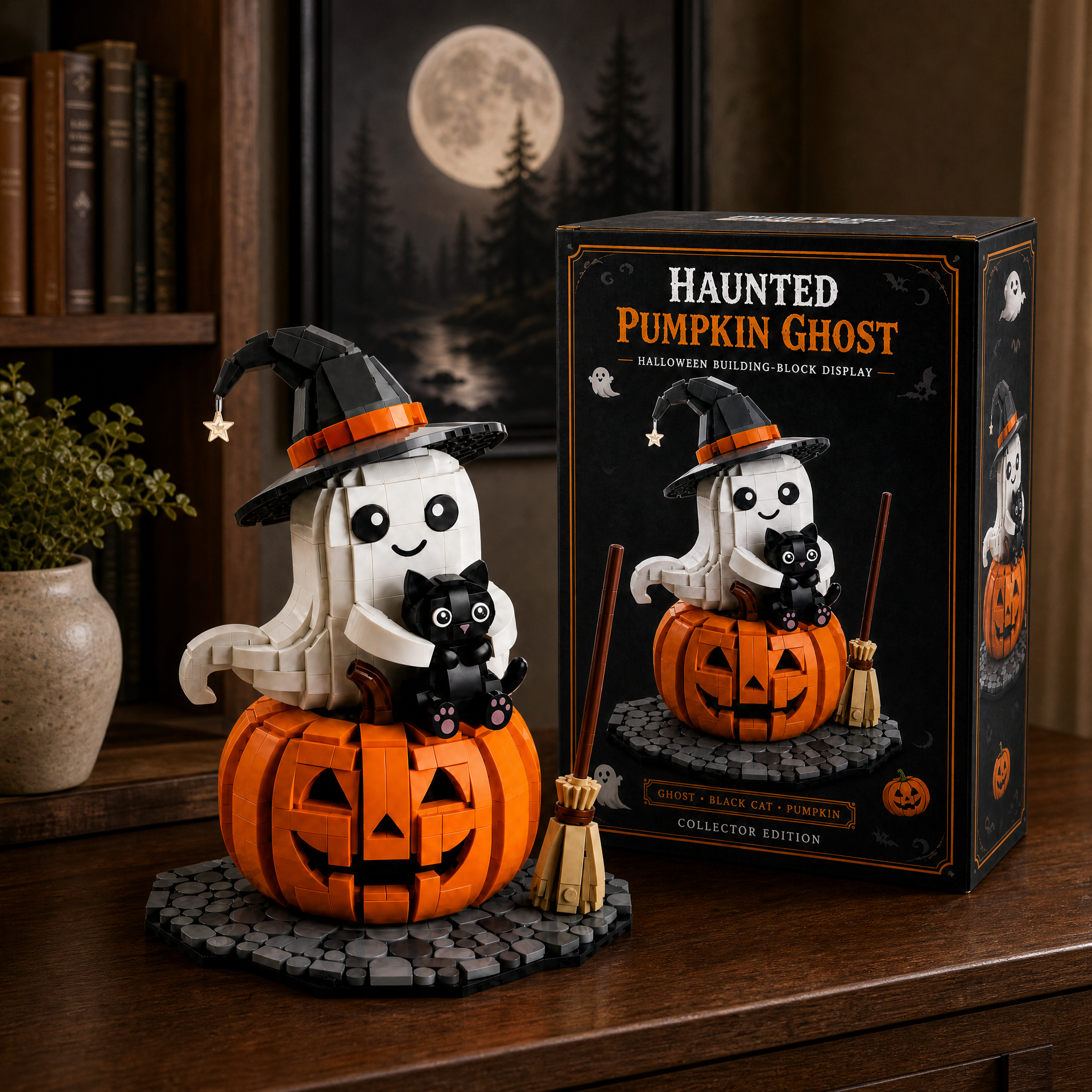 Haunted Pumpkin Ghost Building Set