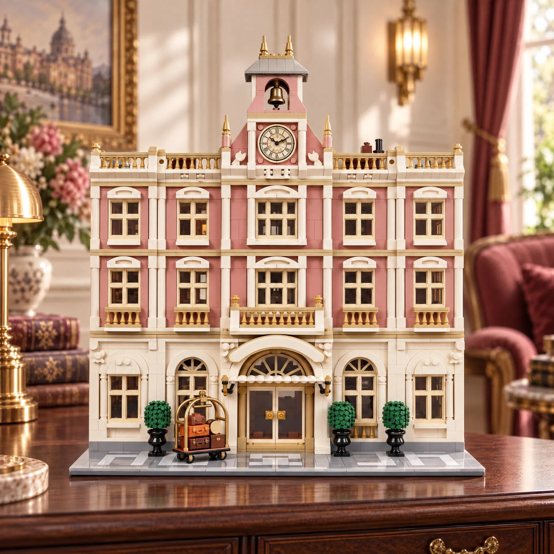 Grand Budapest Style Pink Hotel Building Set