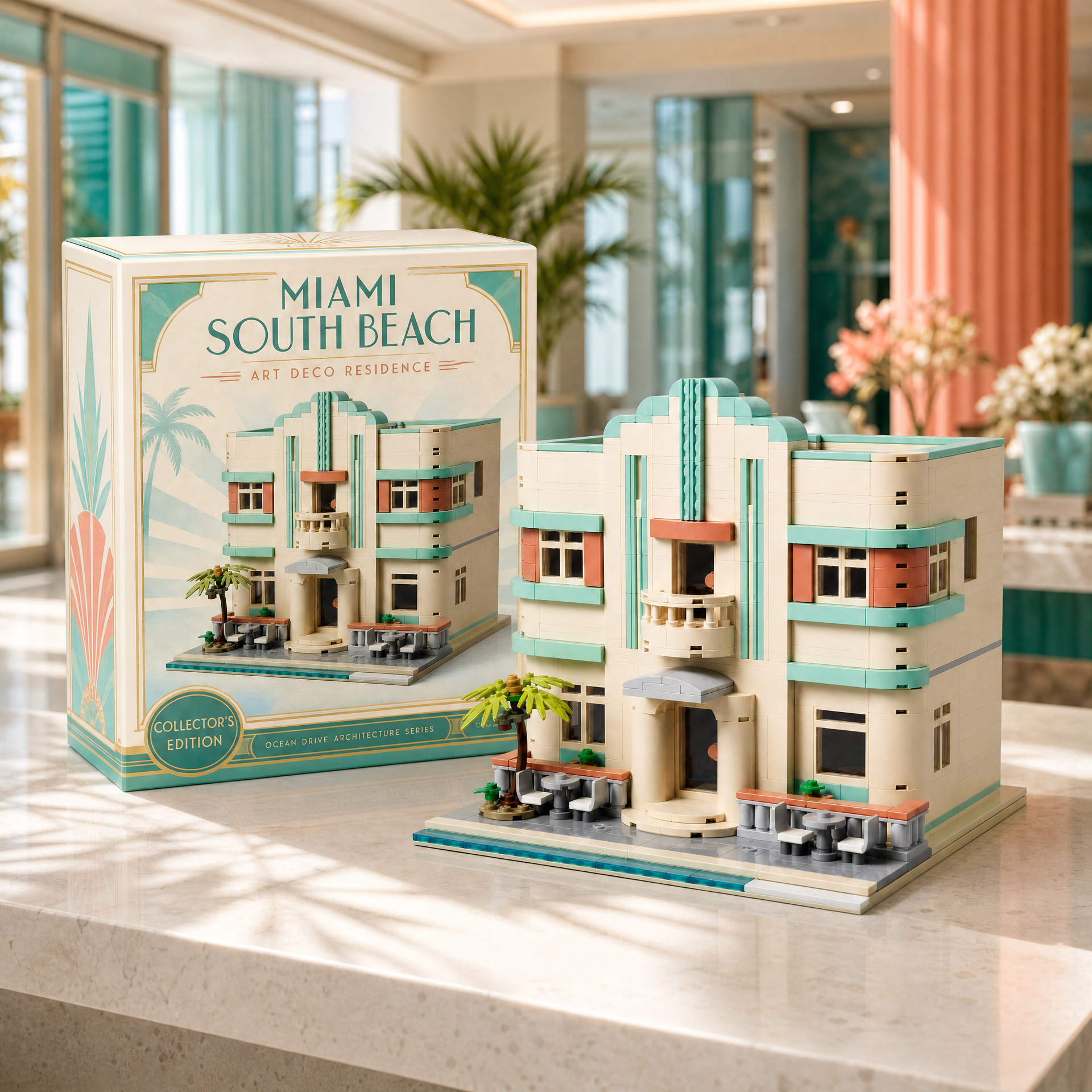 Miami South Beach Art Deco Residence Building Set