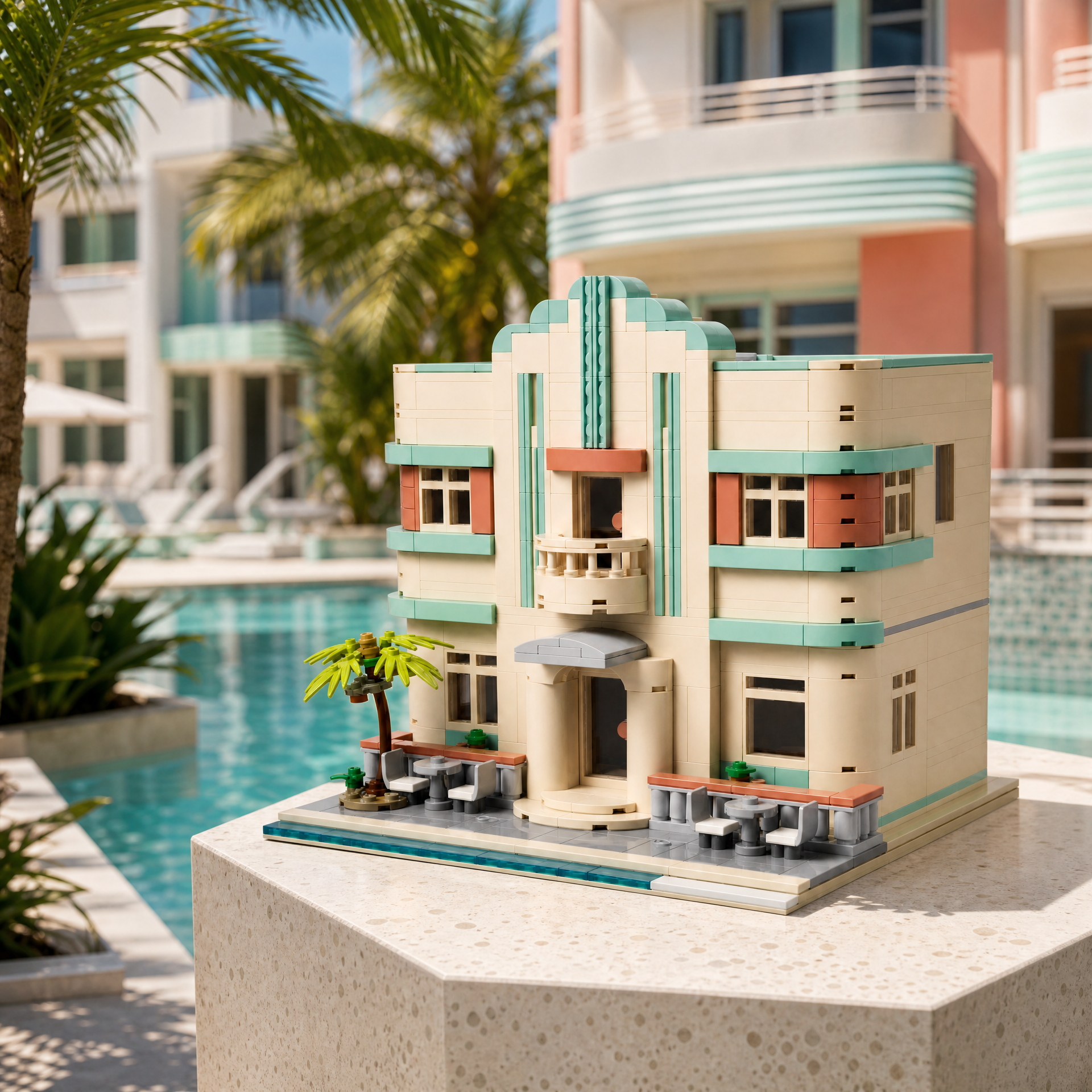 Miami South Beach Art Deco Residence Building Set